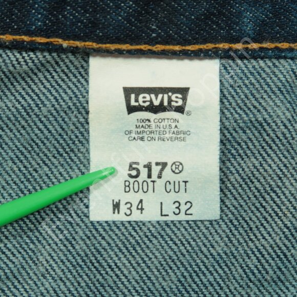 Vintage Levis 517 Jeans Mens 34 Blue Bootcut Made In USA Denim 90s - Picture 5 of 7